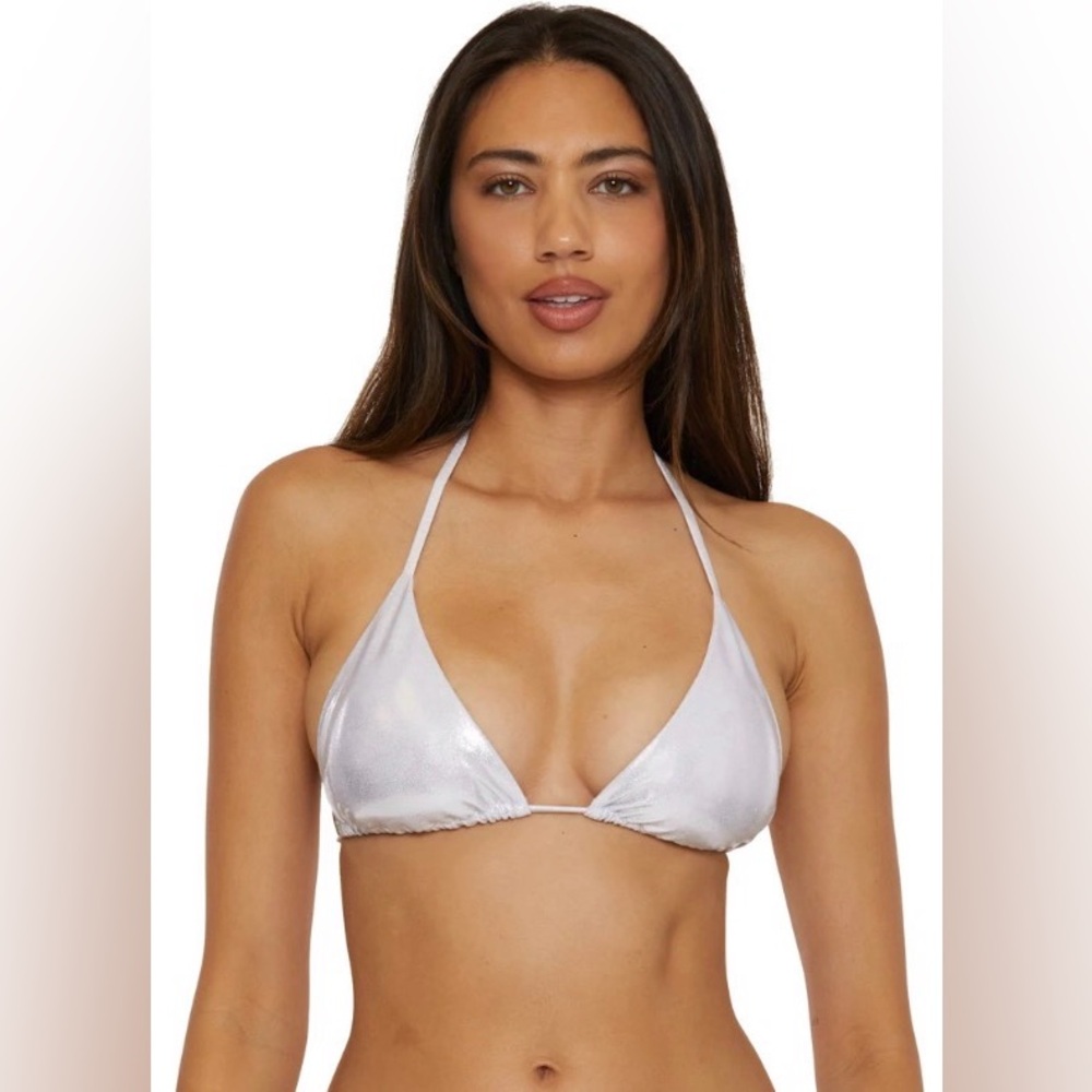 Fashion Nova Disco Paradise Metallic Bikini Top ✨🤍